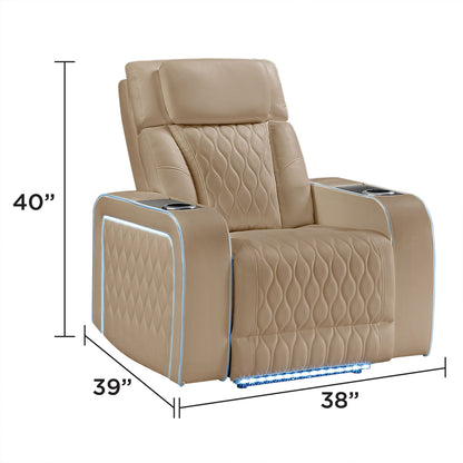 Electra - Power Recliner With Power Headrest, Massage, LED Lighting And USB Control