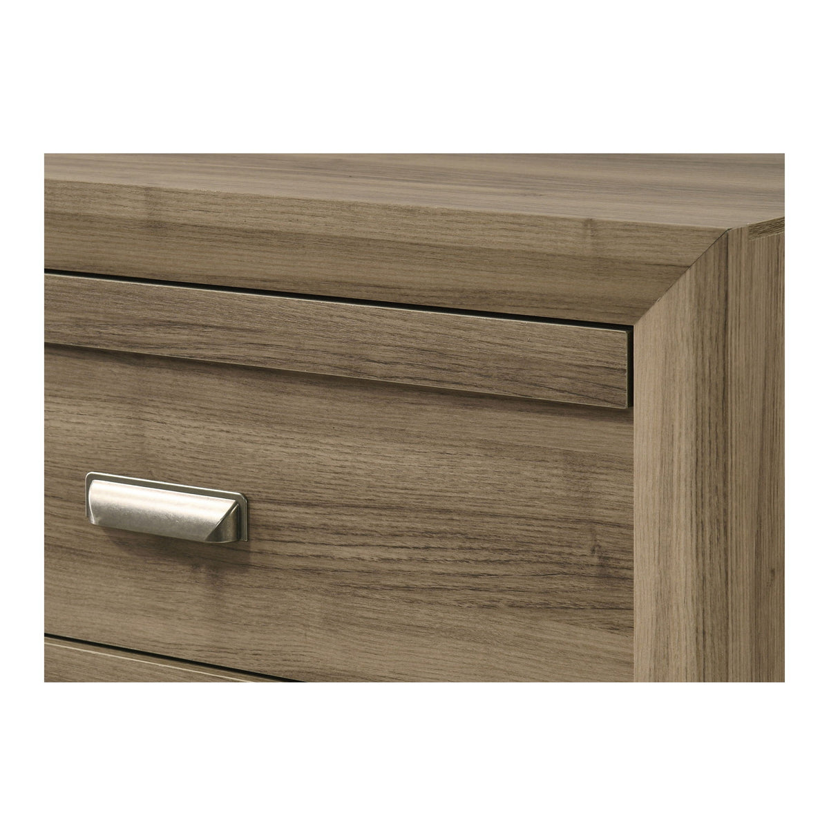 5 Drawer Storage Chest With Pulls - Light Brown