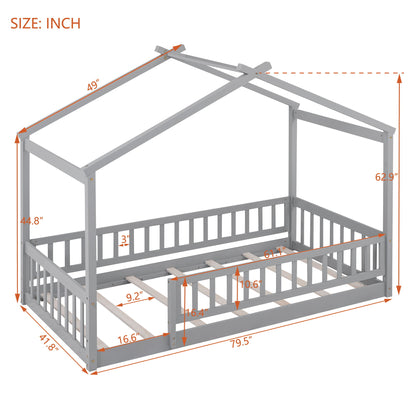 Bed House Bed Frame With Fence