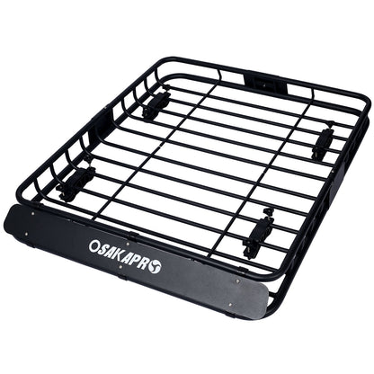 Motoring Rooftop Cargo Carrier Basket Steel, Universal Fit Roof Rack