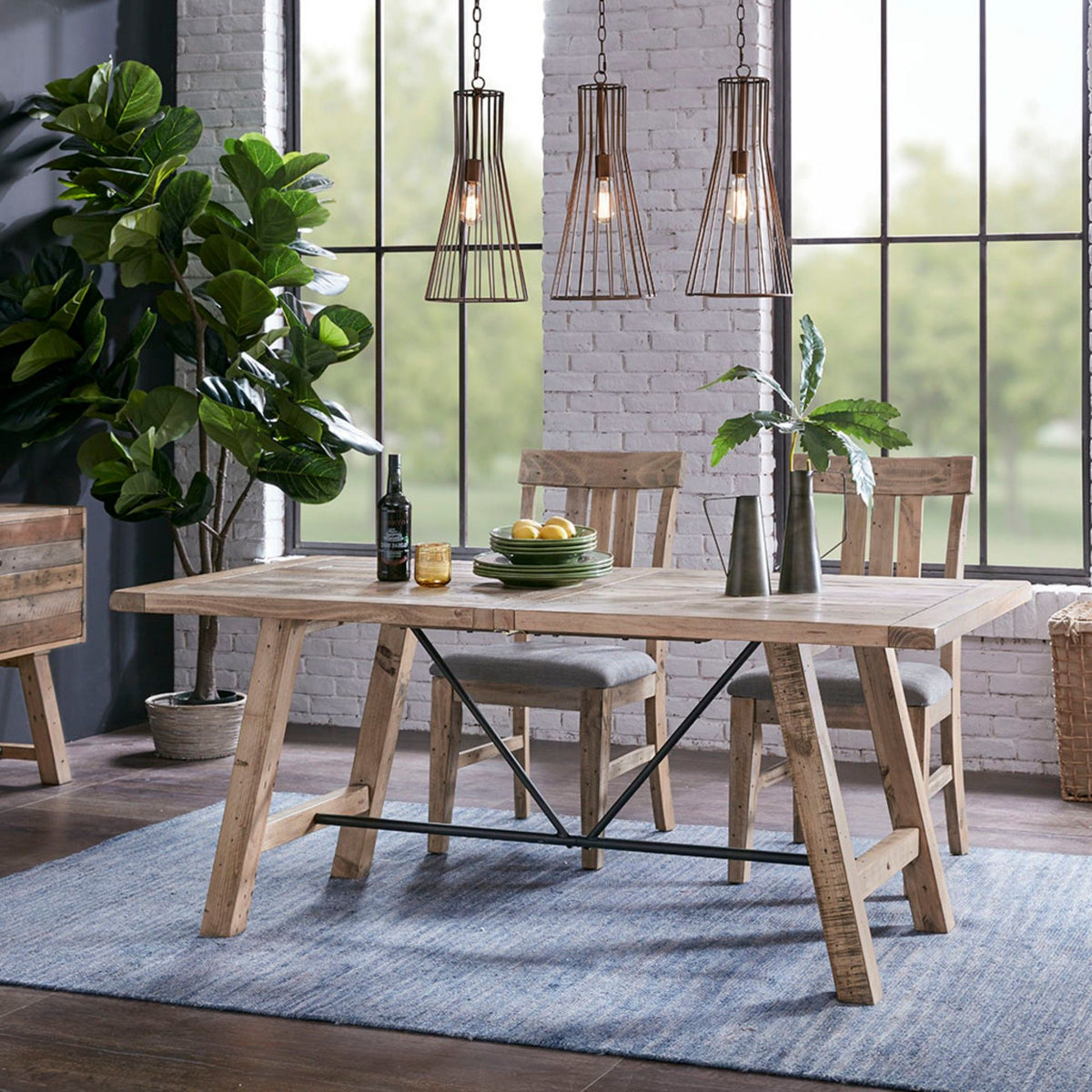 Dining Table With Support - Natural