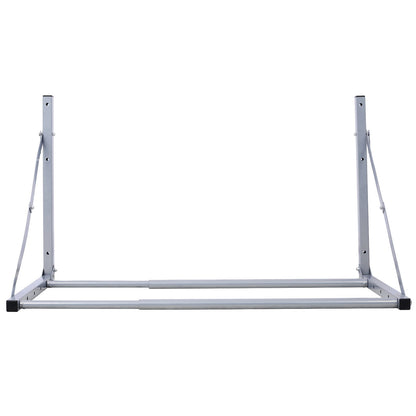 Almacenamiento de neumáticos plegable de pared, de 77 a 127 cm de ancho, soporta 136 kg - Plateado