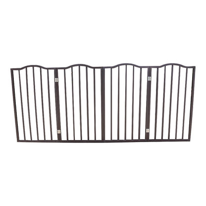 Pet Gate Dog Gate For Doorways, Stairs Or House Freestanding Folding - Dark Brown