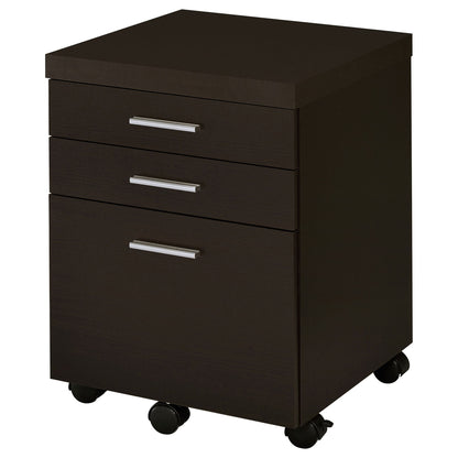 3 Drawer File Cabinetб Compact Office Storage For Home - Brown