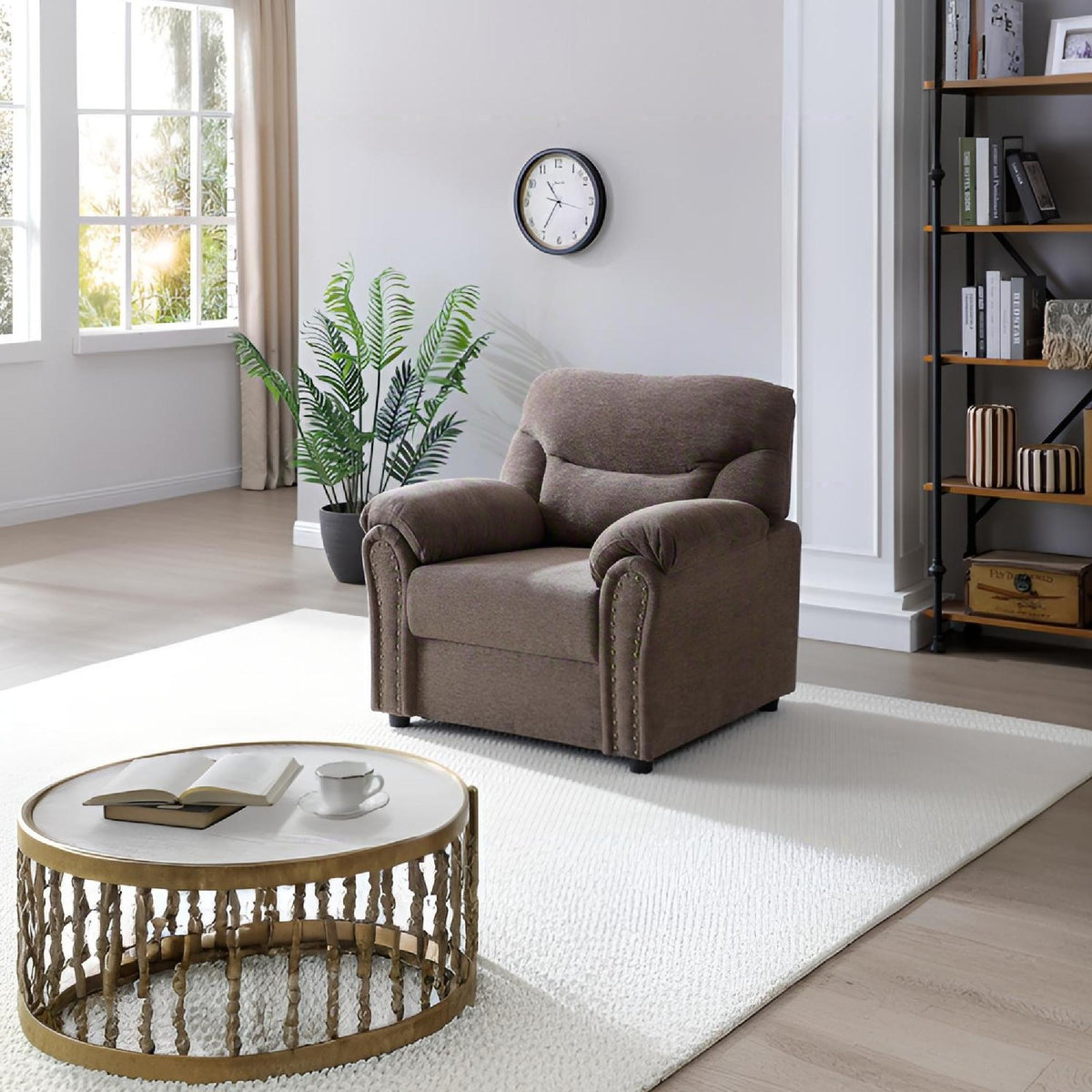 Hamilton - Chair With Hand Applied Nailhead Trim And Pillow Top Arm Cushions