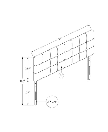 Cabecera de cama tamaño queen, tapizada, estilo transicional - Marrón