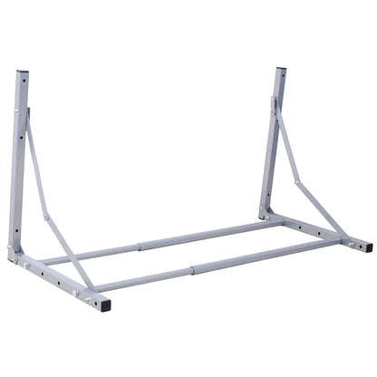 Almacenamiento de neumáticos plegable de pared, de 77 a 127 cm de ancho, soporta 136 kg - Plateado