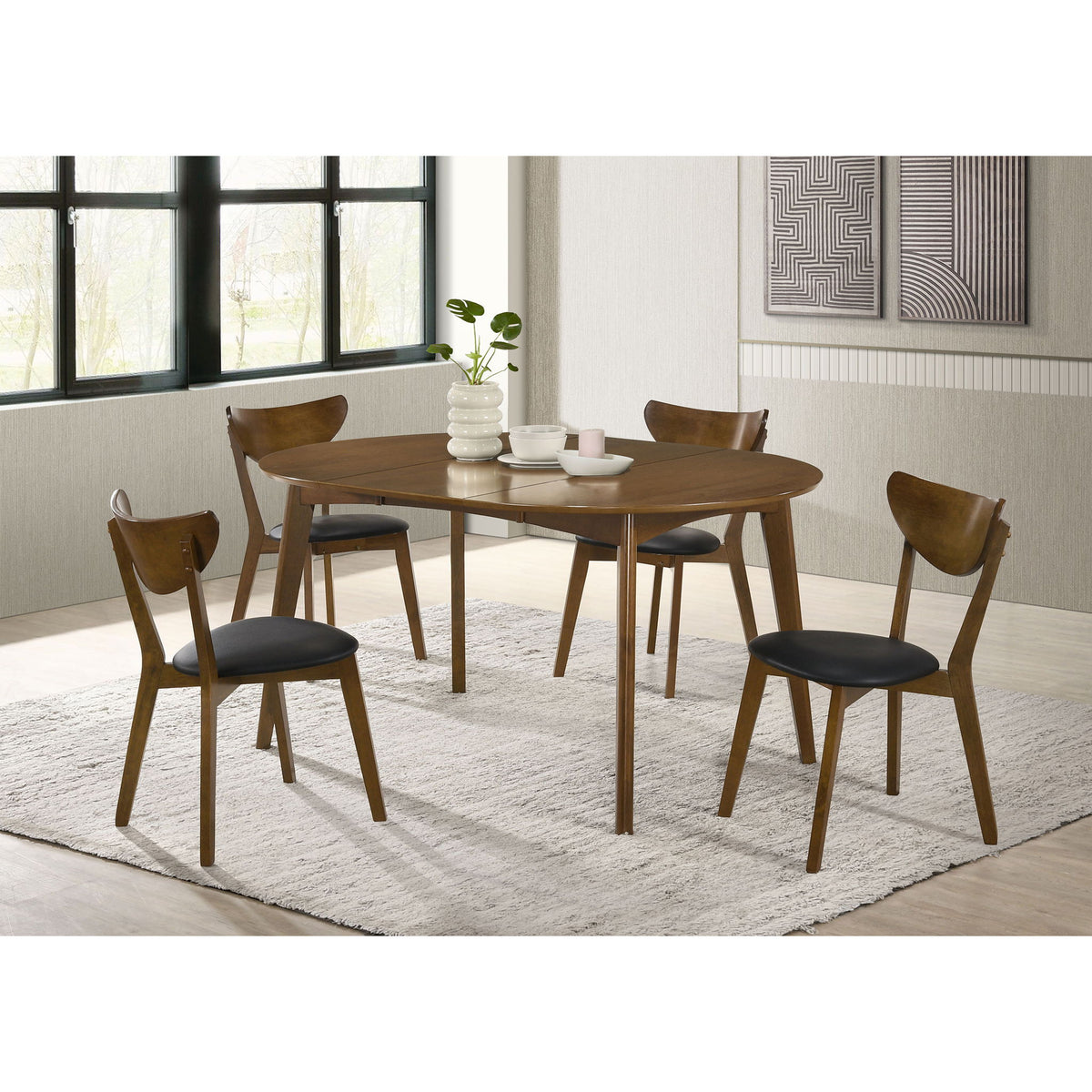 Linnea - 5 Piece Dining Set With Chairs - Dark Walnut