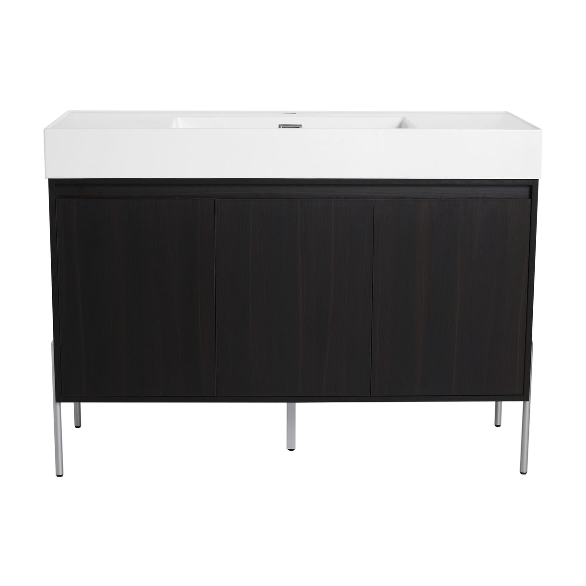 Freestanding Bathroom Vanity With Resin Sink And Storage Cabinet