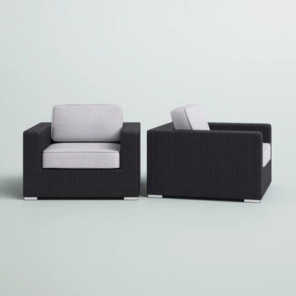 Silla de patio con cojines de diseño elegante