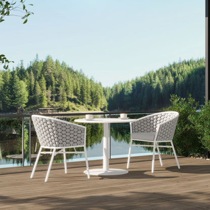Rowan - Rope Barrel Back Patio Dining Chairs (Set of 2) - White