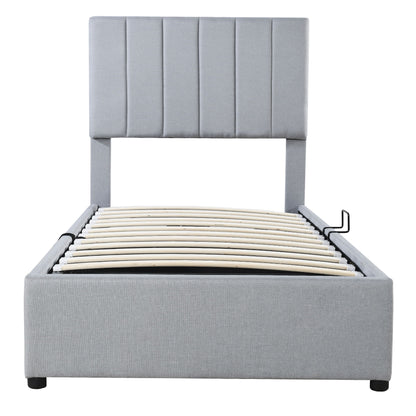 Upholstered Platform Bed With A Hydraulic Storage System