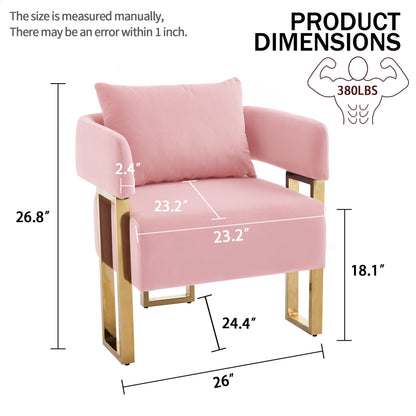 Modern Classic Design Decorative Chair Teddy Fleece Upholstered And Metal Foot