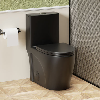 1 Piece Toilet With Tornado Flush, Dual Flush, And ADA Height Comfort Chair