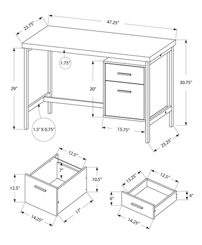 Escritorio de computadora para oficina en casa, configuración izquierda y derecha, cajones de almacenamiento, diseño moderno