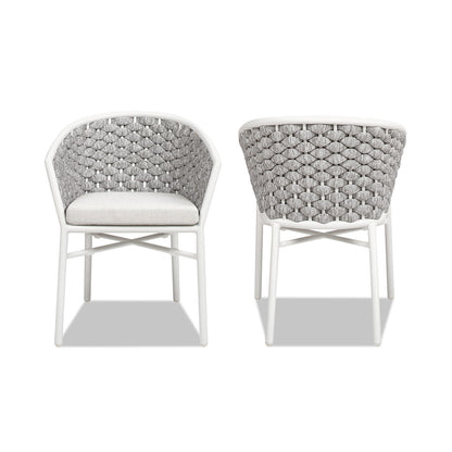 Rowan - Rope Barrel Back Patio Dining Chairs (Set of 2) - White