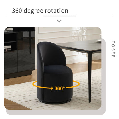 360 Degree Swivel Armless Dining Barrel Chair