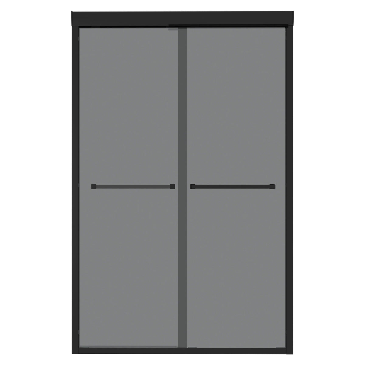 Double Sliding Glass Shower Door 8Mm Tempered Glass With Stainless Steel Frame - Matte Black