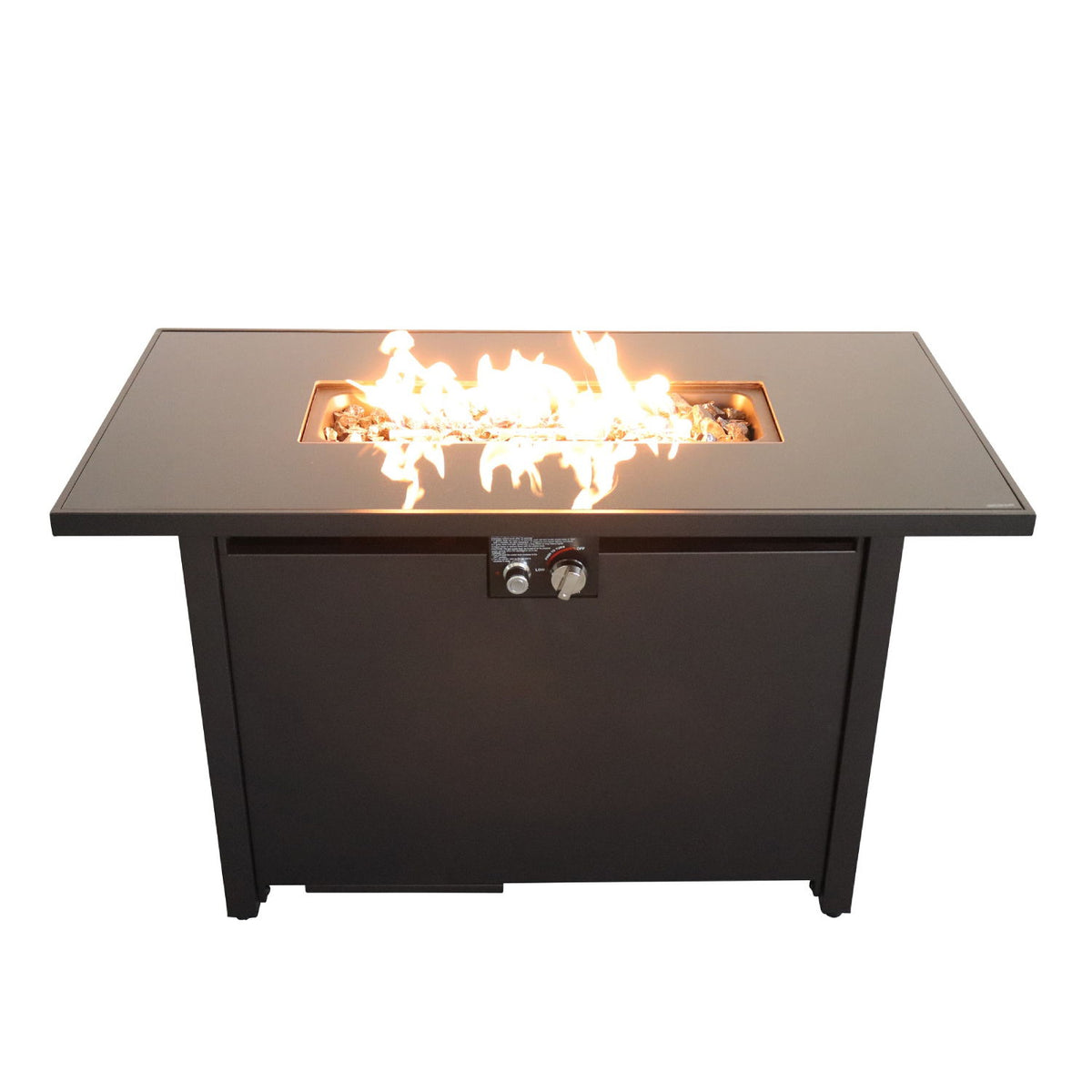 Mesa para fogata de exterior de construcción duradera con tapa - Negra