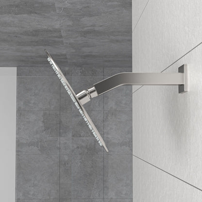 Elegant 6" Shower Arm With Flange, Stainless Steel Construction For Rain Shower Heads
