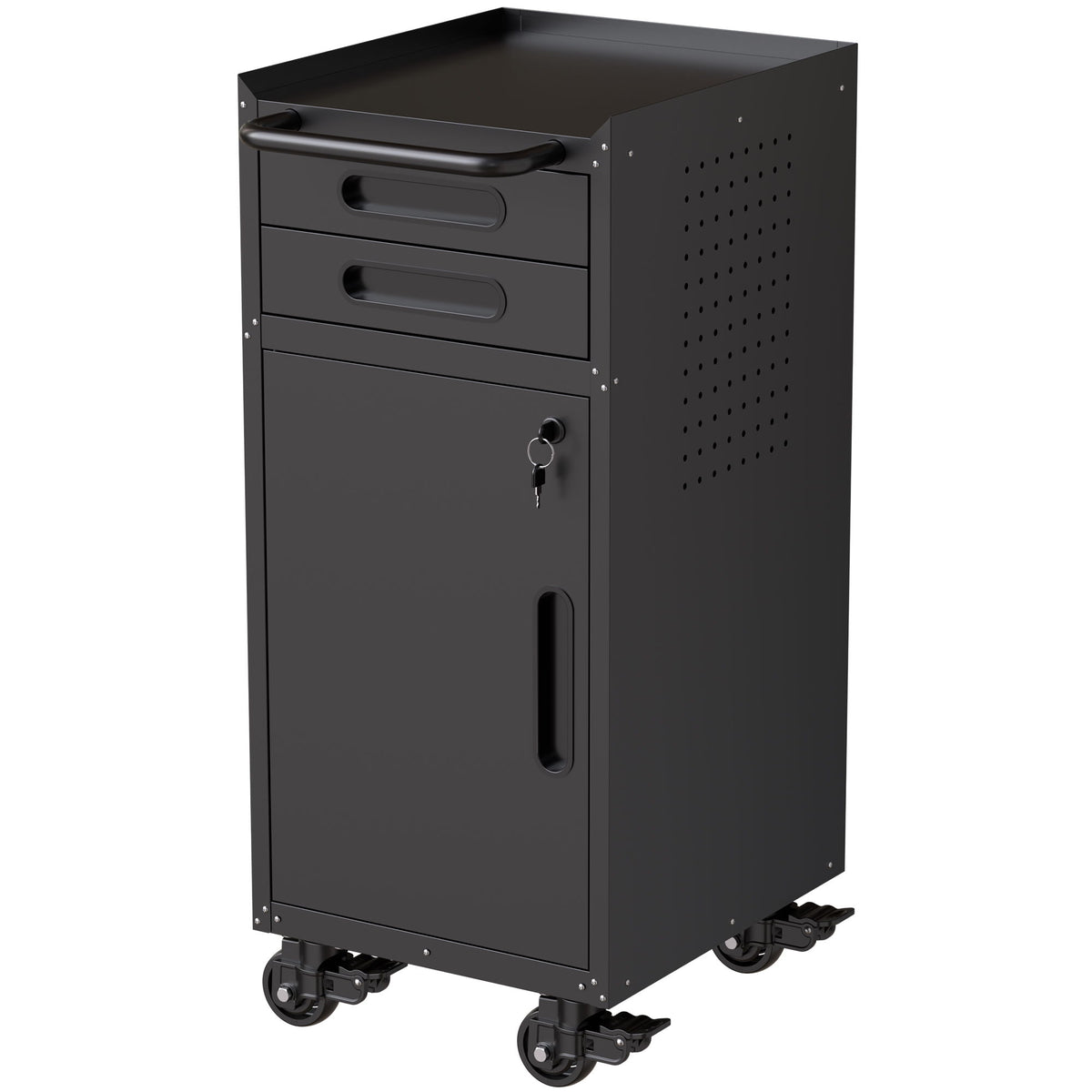 Rolling Tool Cabinet Heavy Duty Garage Storage With Lockable Doors & Drawers