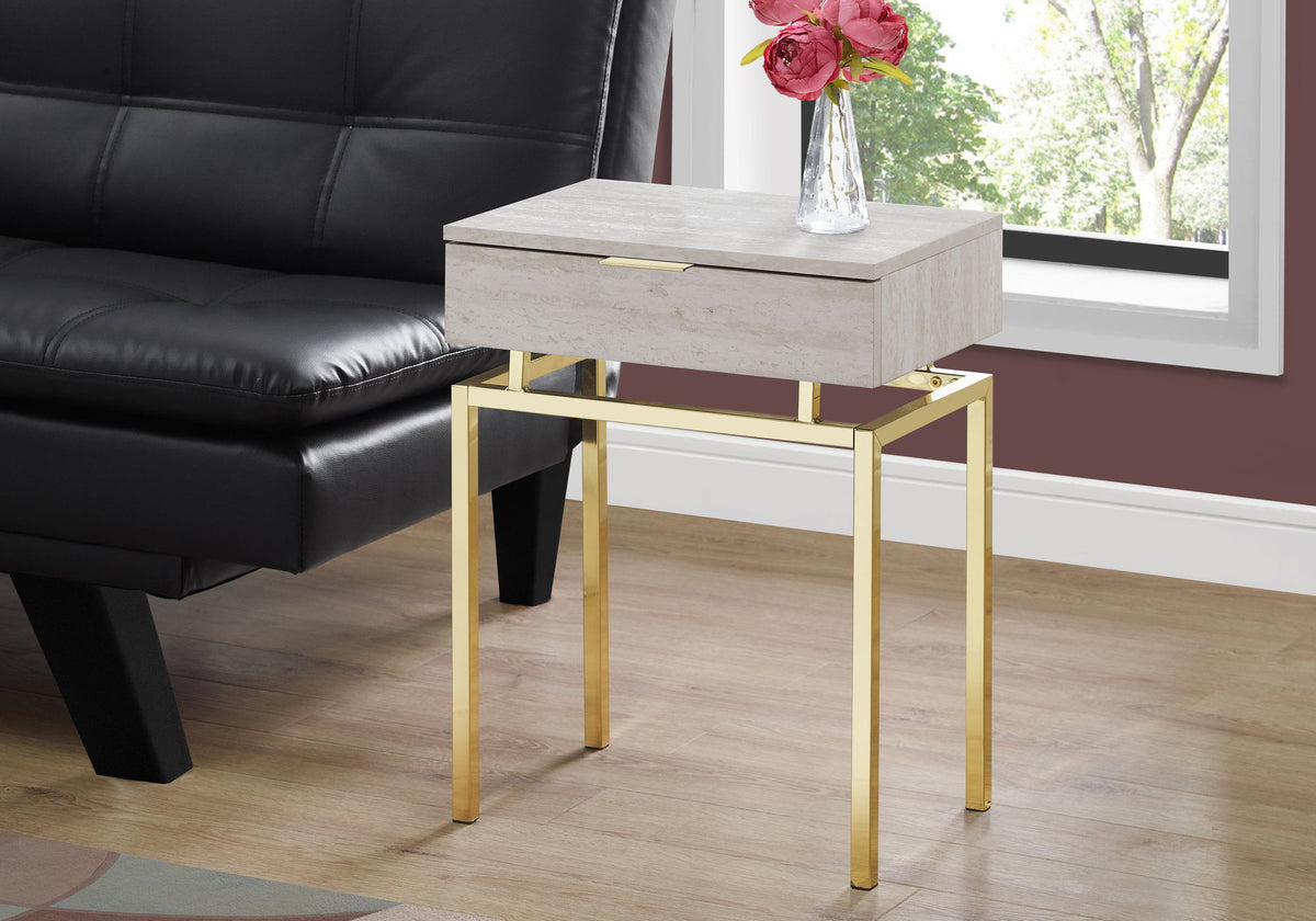 Mesa auxiliar espaciosa con acento de mesa, cajón de almacenamiento, contemporánea y moderna