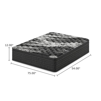12" Medium Firm Euro Top Hybrid Mattress With Cooling Cover & Individual Coil Support