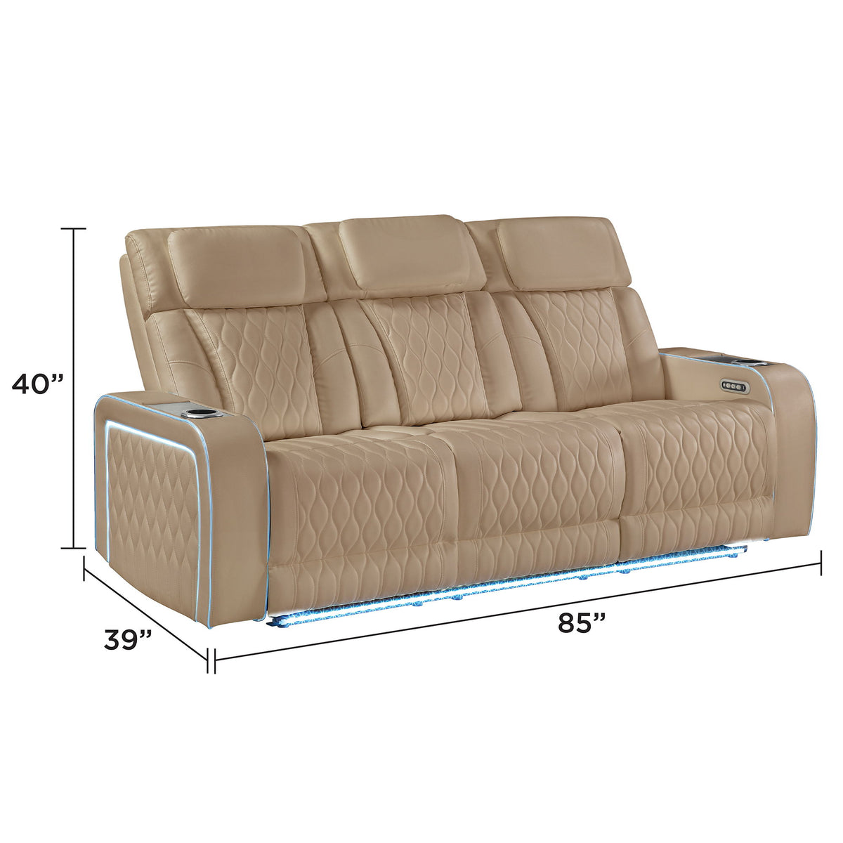 Electra - Power Reclining Set With Power Headrests, Massage And LED Lighting