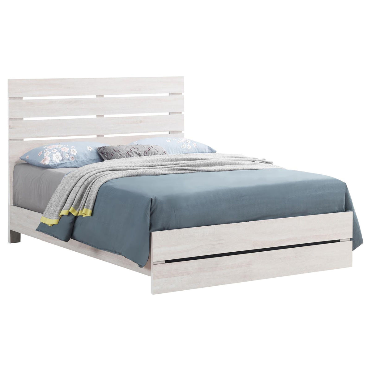 Slatted Headboard Panel Bed