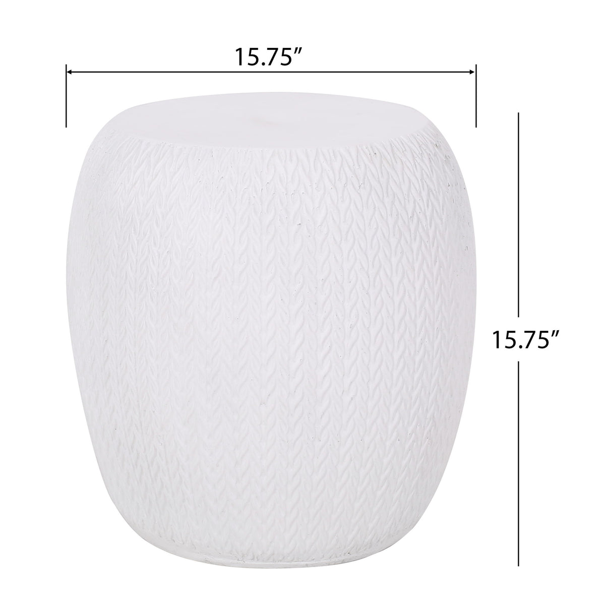 Outdoor Lightweight, Concrete Side Table - Antique White