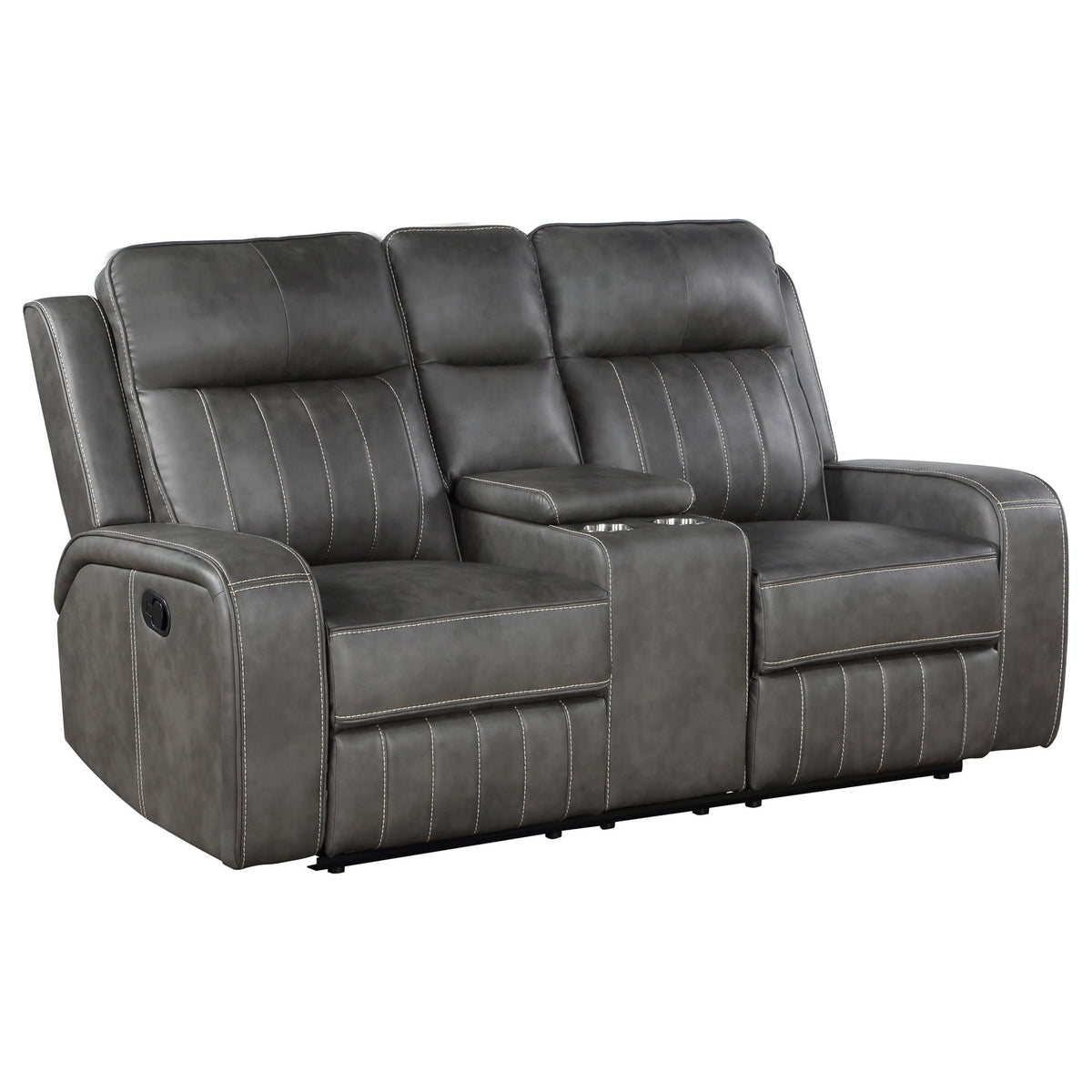 Forrest - Motion Reclining Loveseat With Console - Gray