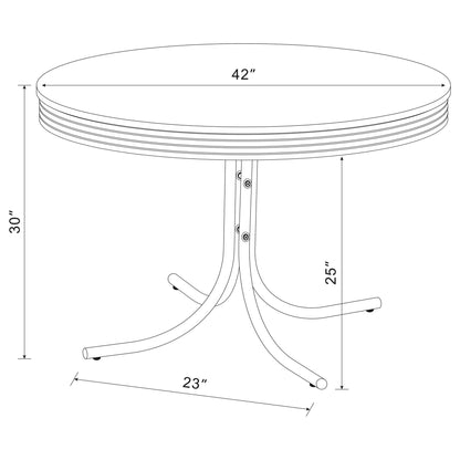 Marla - 5 Piece Dining Set With Round Table And Upholstered Chairs - White