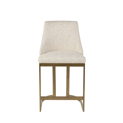 Upholstered Counter Stool - Cream - Metal