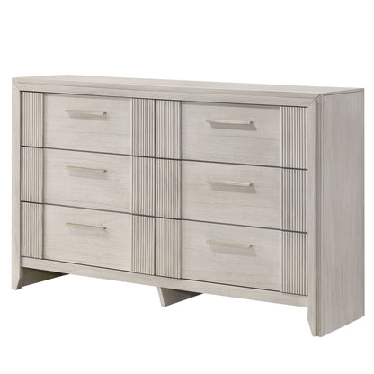 6 Drawer Storage Dresser Furniture - Antique White