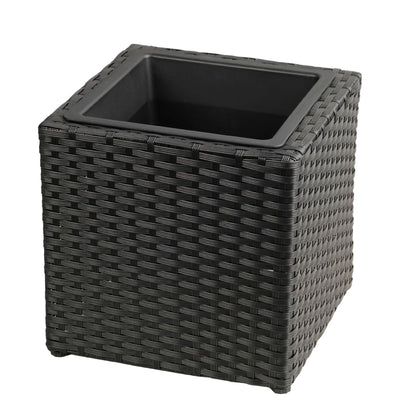 Cubic Planter Box, Plant Pot With Insert Indoor Outdor - Black