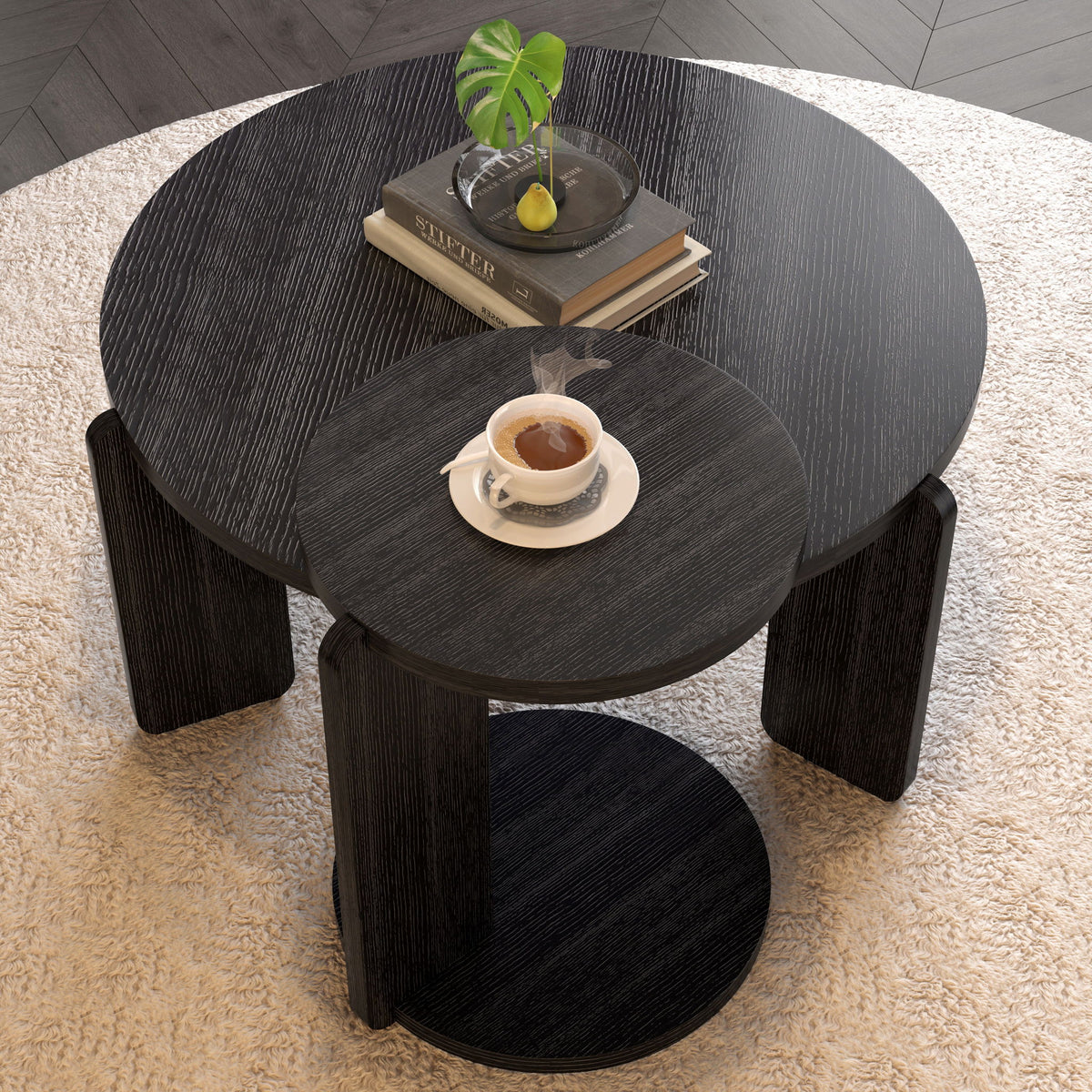 Round Coffee & End Table Set