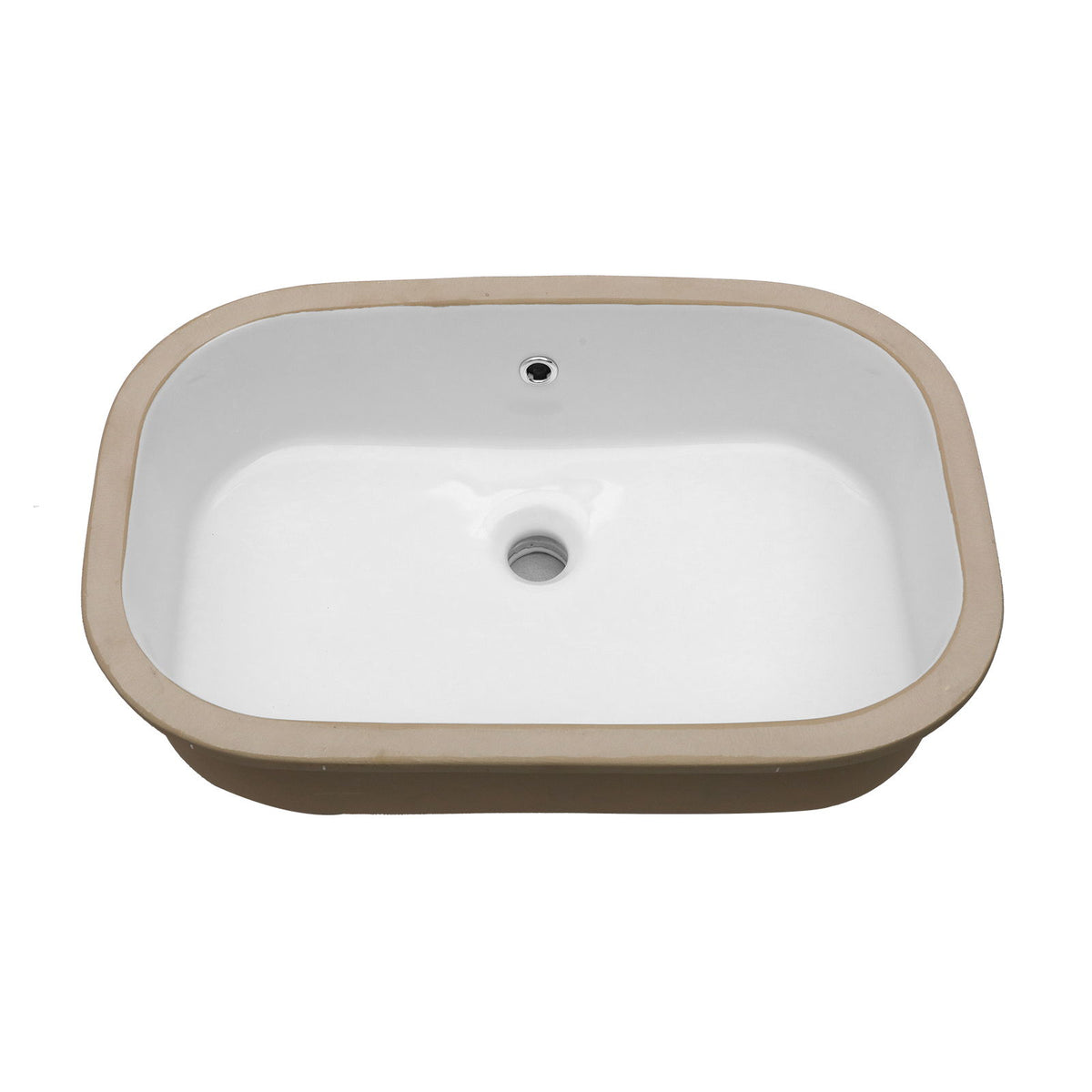 Undermount Bathroom Sink 22" X 15.25" With Overflow Sleek, High Temperature Fired, Stain Resistant, Smooth Polished Surface - White