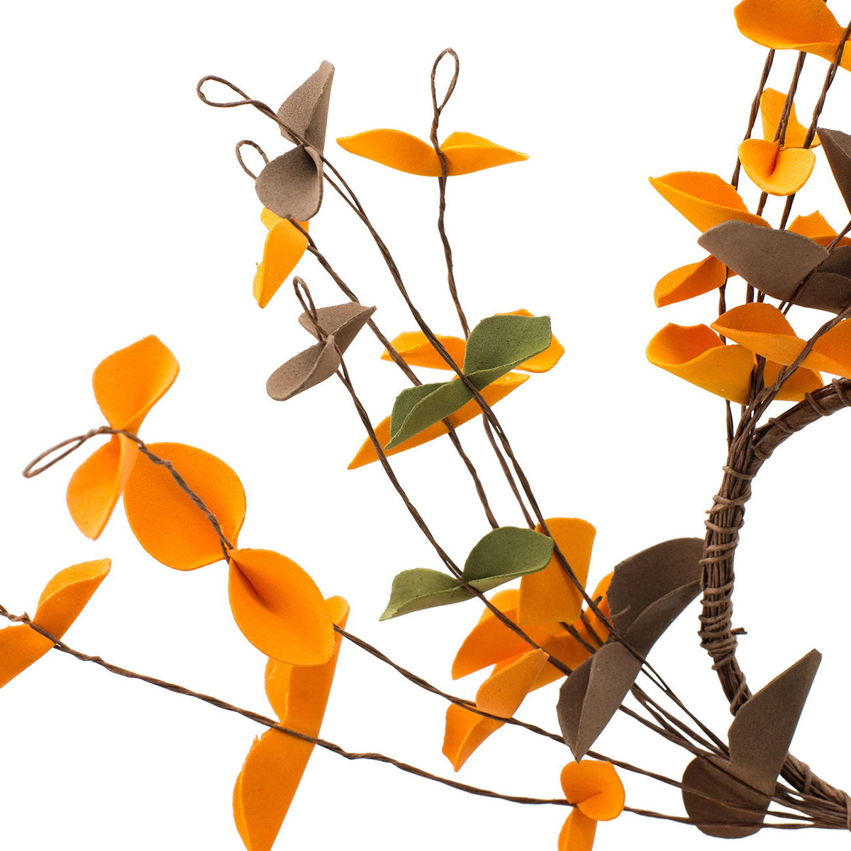 Corona de hojas de otoño, decoración botánica para el Festival de la Cosecha, el Festival de Otoño y las decoraciones de mesa de Acción de Gracias (juego de 12) - Naranja Multi