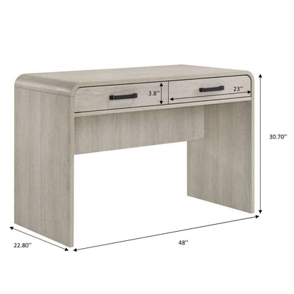 Writing Desk With Dual Drawers, Home Office Furniture - Antique White