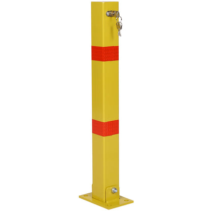 Square Parking Bollard Pole Barrier With Lock For Car Parking Protection And Home Garage Street Decor