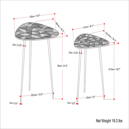 Shelton - 2 Piece Metal Nesting Table - Gray