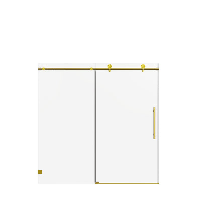 Frameless Single Sliding Soft Close Shower Doors, 5/16" Sgcc Tempered Glass