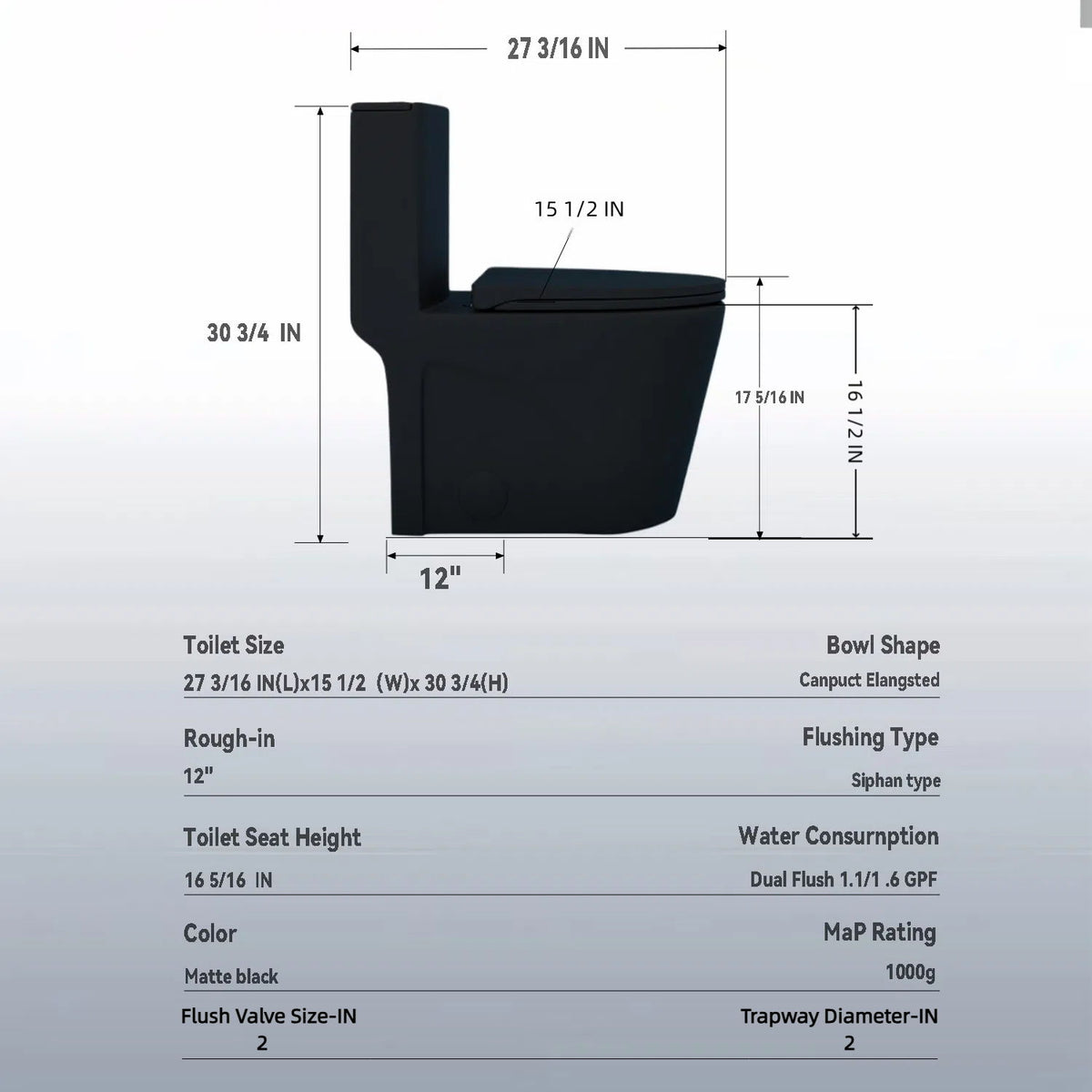 1 Piece Toilet With Tornado Flush, Dual Flush, And ADA Height Comfort Chair