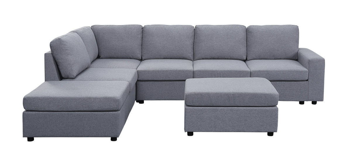 Marley - 7 Seat Reversible Modular Sectional Sofa With Ottoman