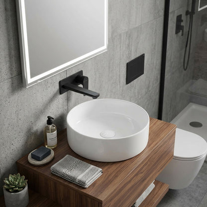 Round Vessel Bathroom Sink Bowl - White