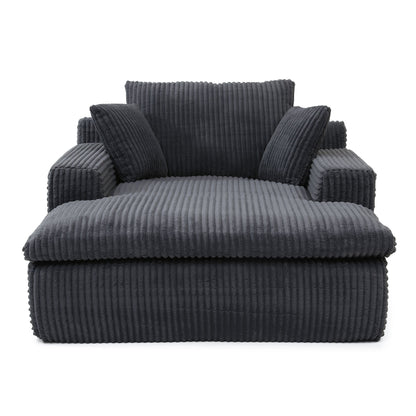 Oversized Upholstered Chaise Lounge Chair Sleeper Couch - Gray