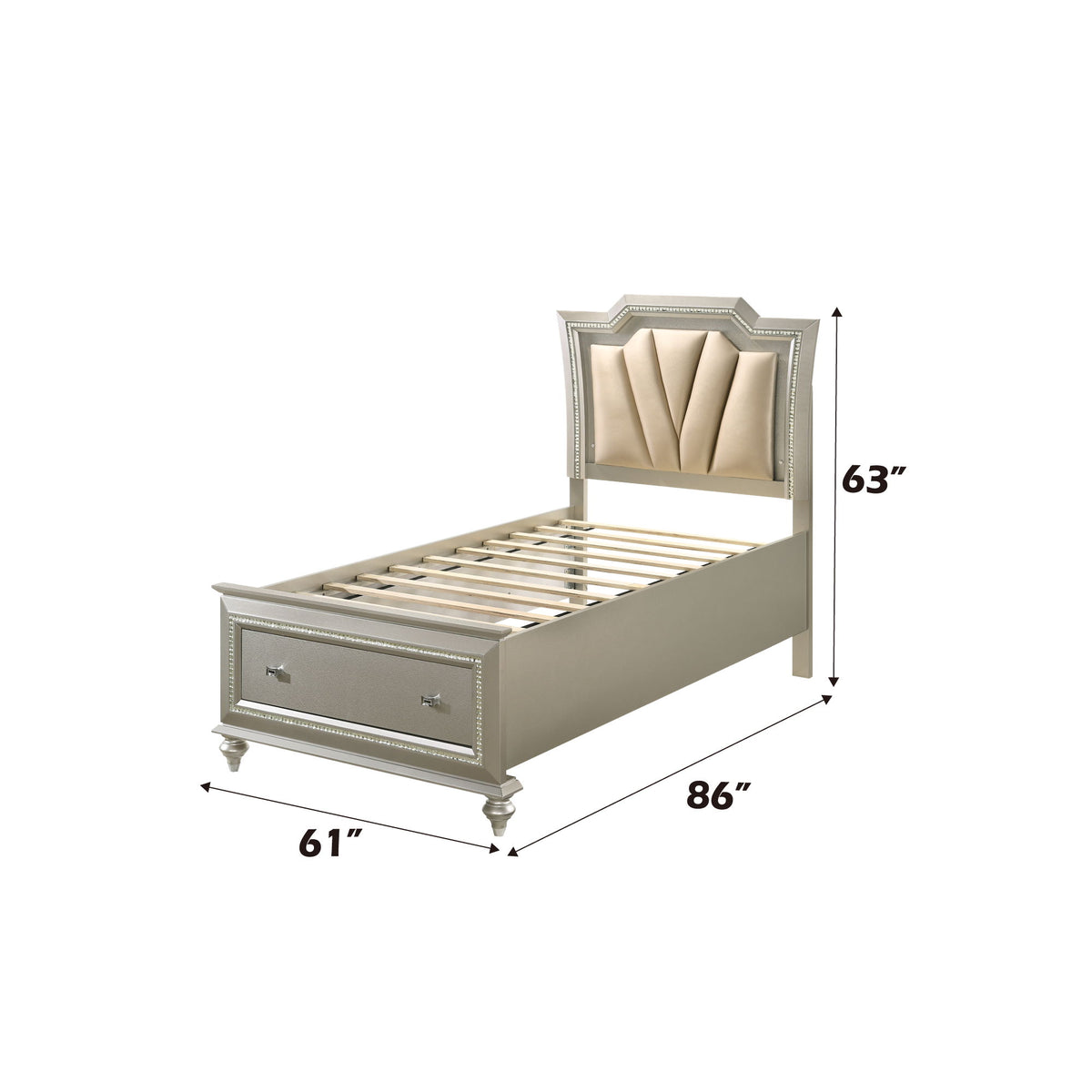 Kaitlyn - Bed With LED & Storage