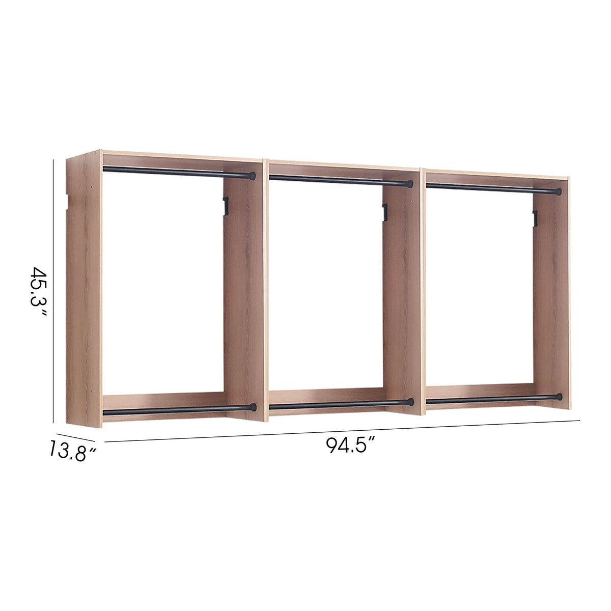 Devi - Wall Mounted Wood Closet System, Modular Units