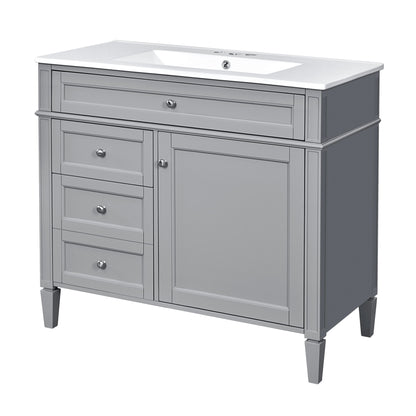 Bathroom Vanity With Top Sink, 2 Drawers And Tip Out Drawer