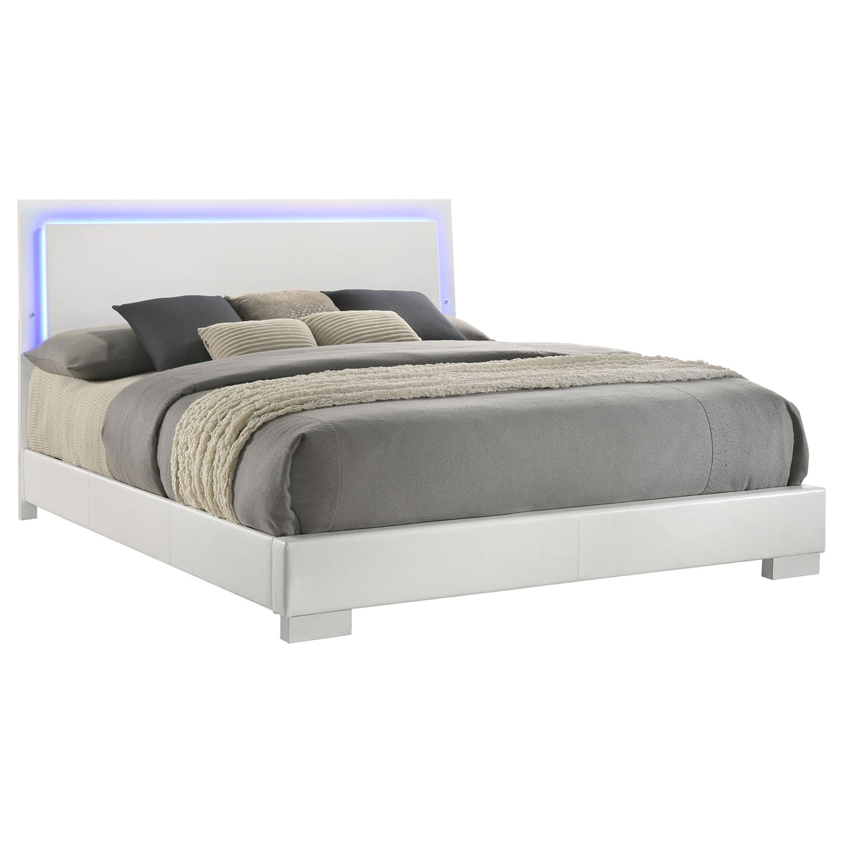 Strick & Bolton - High Gloss Panel Bed With LED Lights